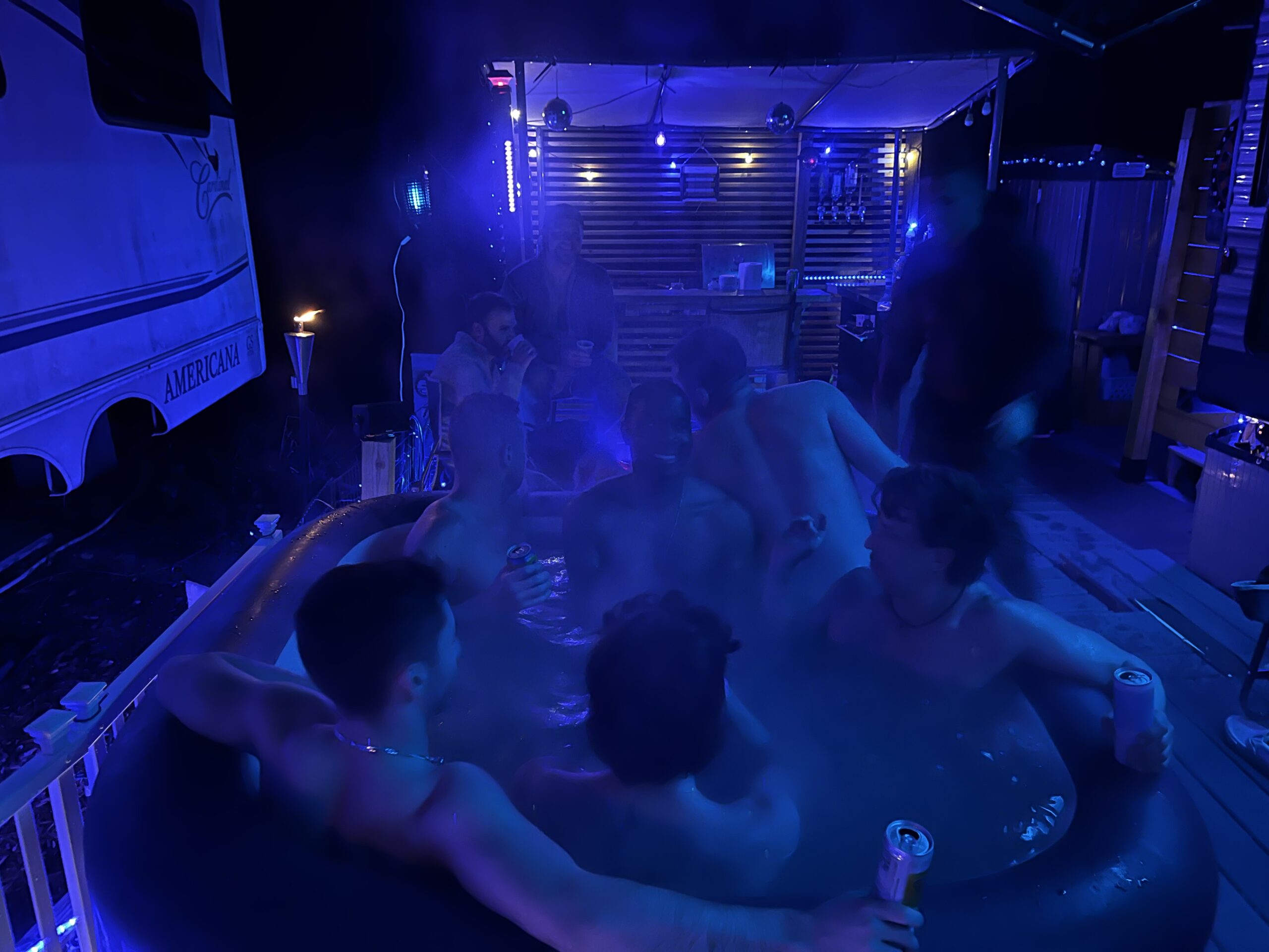 Hot tub party at Site 71